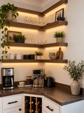 Walnut LED Bar Floating Shelf – 2.5" Thick