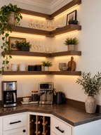 Walnut LED Bar Floating Shelf – 2.5" Thick