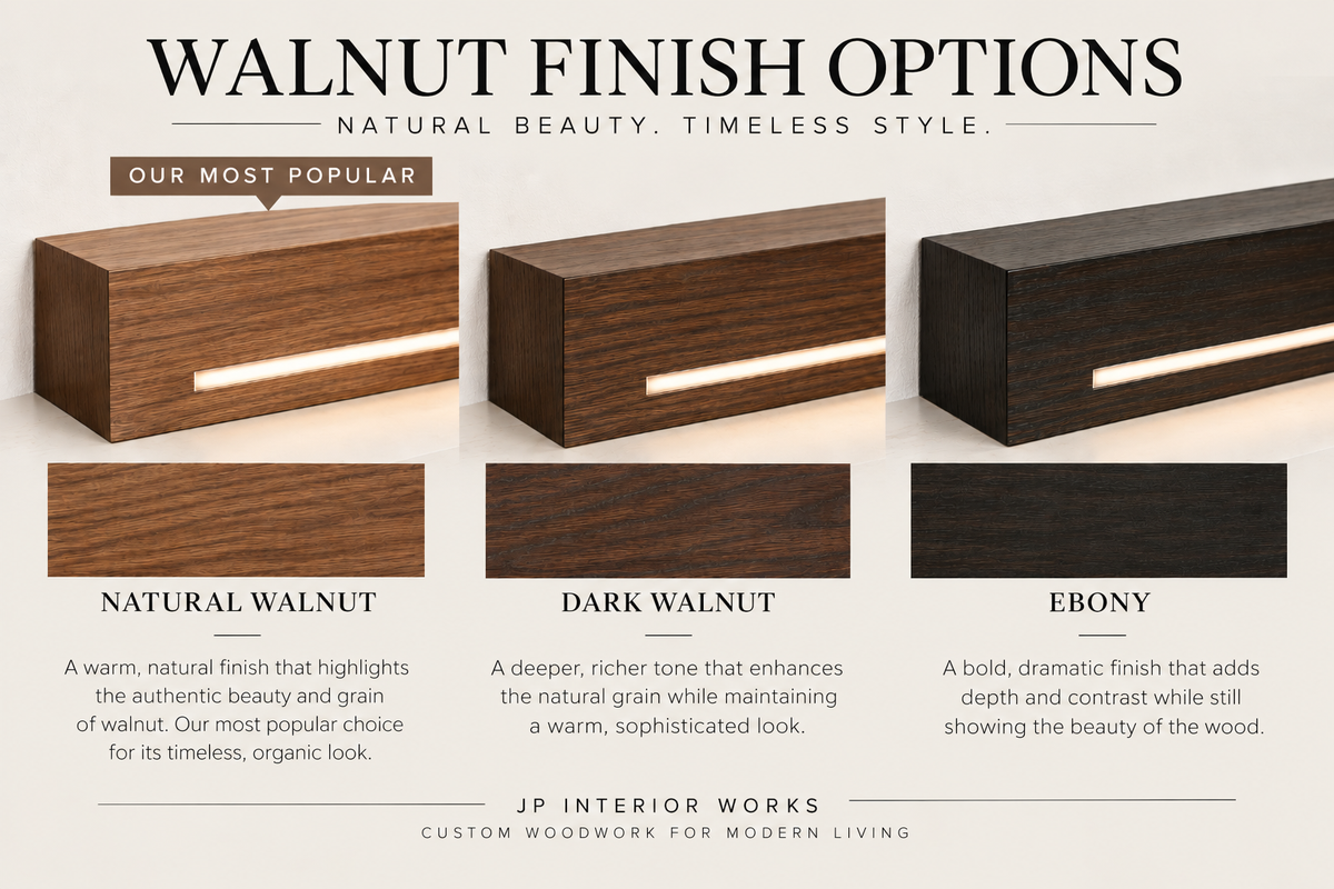 Walnut LED Bar Floating Shelf – 2.5" Thick