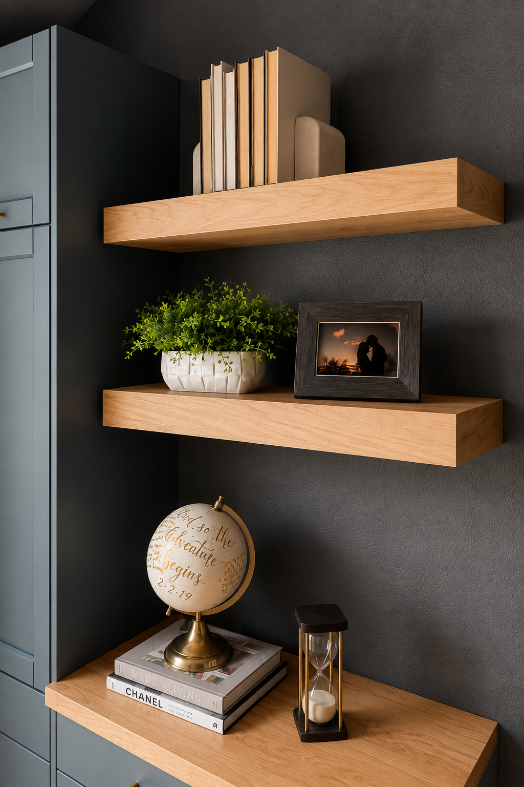 White Oak Floating Shelf 3" Thick